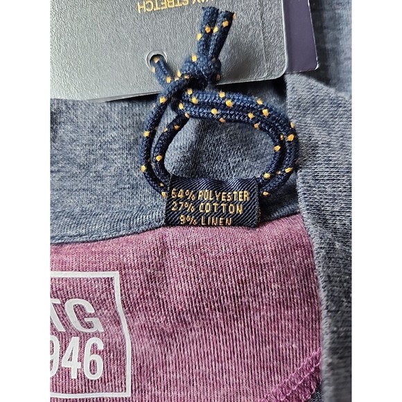 VTG 1946 Henley T-Shirt Mens S Blue Linen Cotton Poly Blend Short Sleeve NEW - Picture 7 of 8